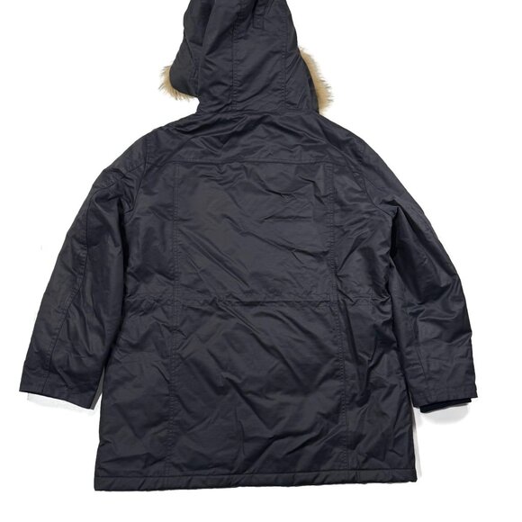 J Crew Perfect Winter Parka Womens XL Blue Eco-Friendly Primaloft Faux Fur Hood - Picture 15 of 16